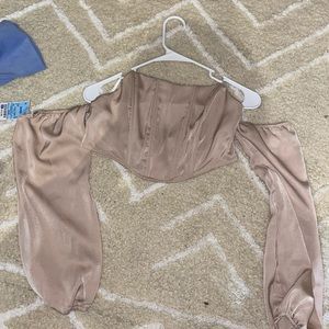 Cream Corset Crop Top